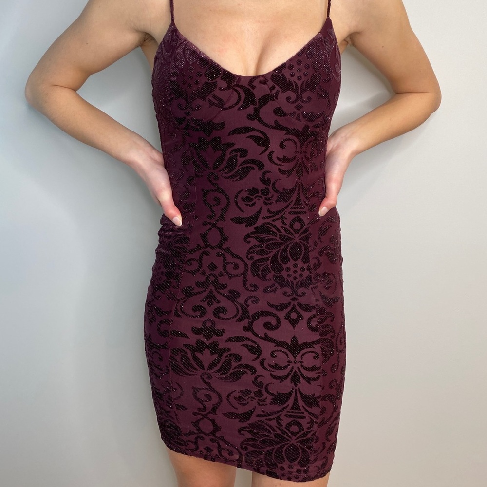 Tight Maroon Cocktail Party Dress